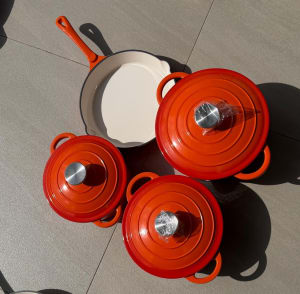 7 pcs Enamelcast iron cookware