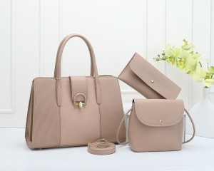 Ensemble Sac à Main Prestige Taupe 3 Pièces
