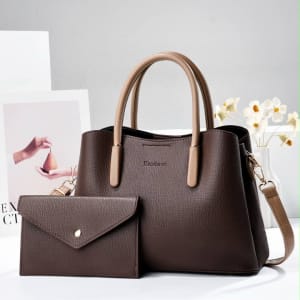 Sac à Main Femme Premium avec Portefeuille Assorti – Marron