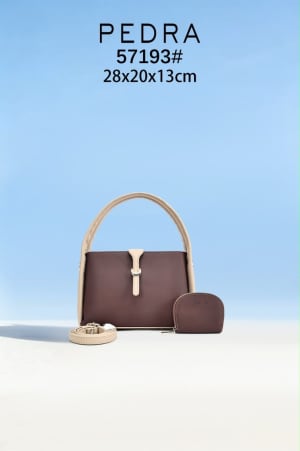 Sac à main PEDRA bicolore avec porte-monnaie assorti
