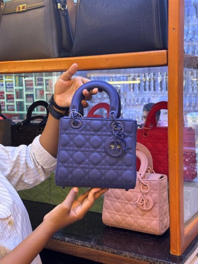 Sac Lady Matelassé Bleu Élégan