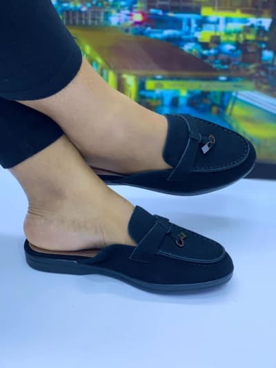 Mocassins ouverts femme – Noir