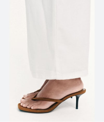 Sandales à talons minimalistes marron pour femme