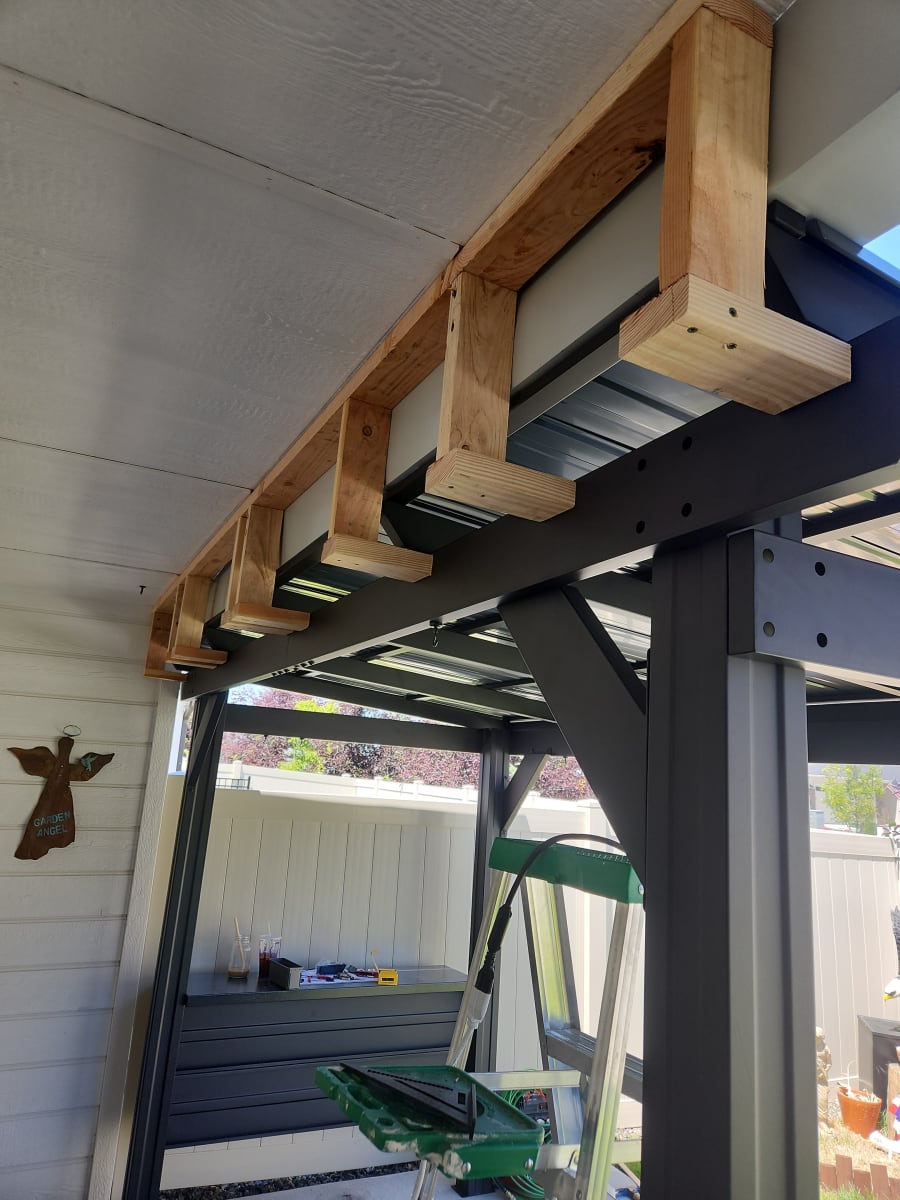 tying in new patio to existing house before