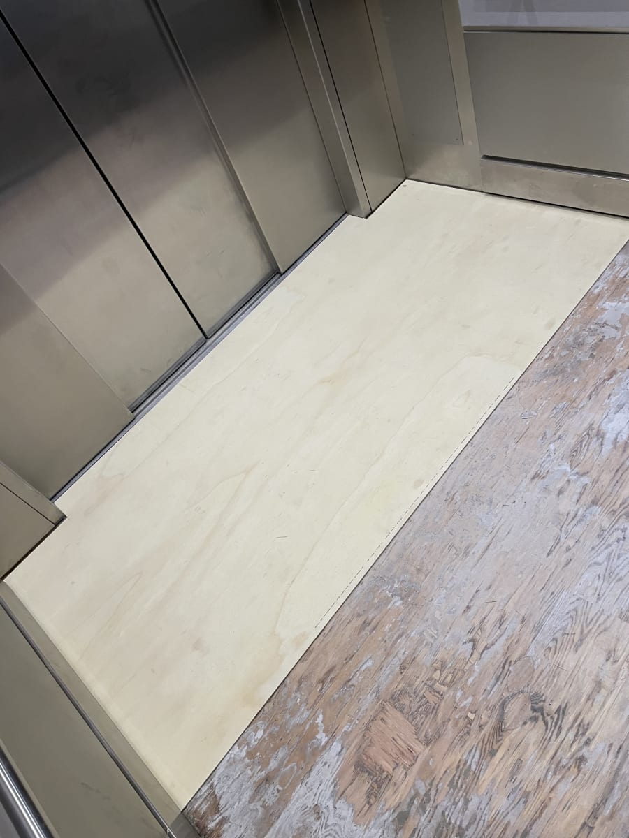 floor replacement in elevator before