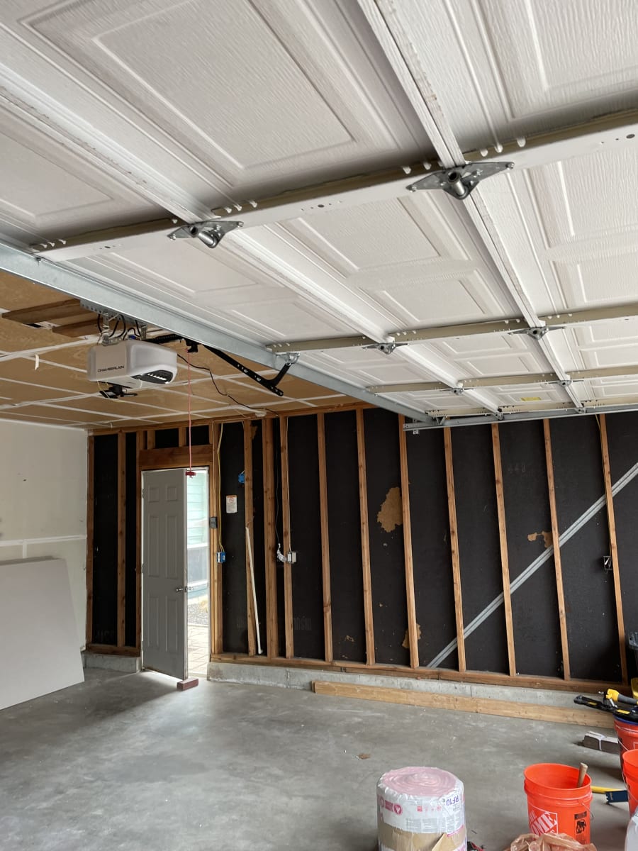 garage sheetrock and paint replacement before