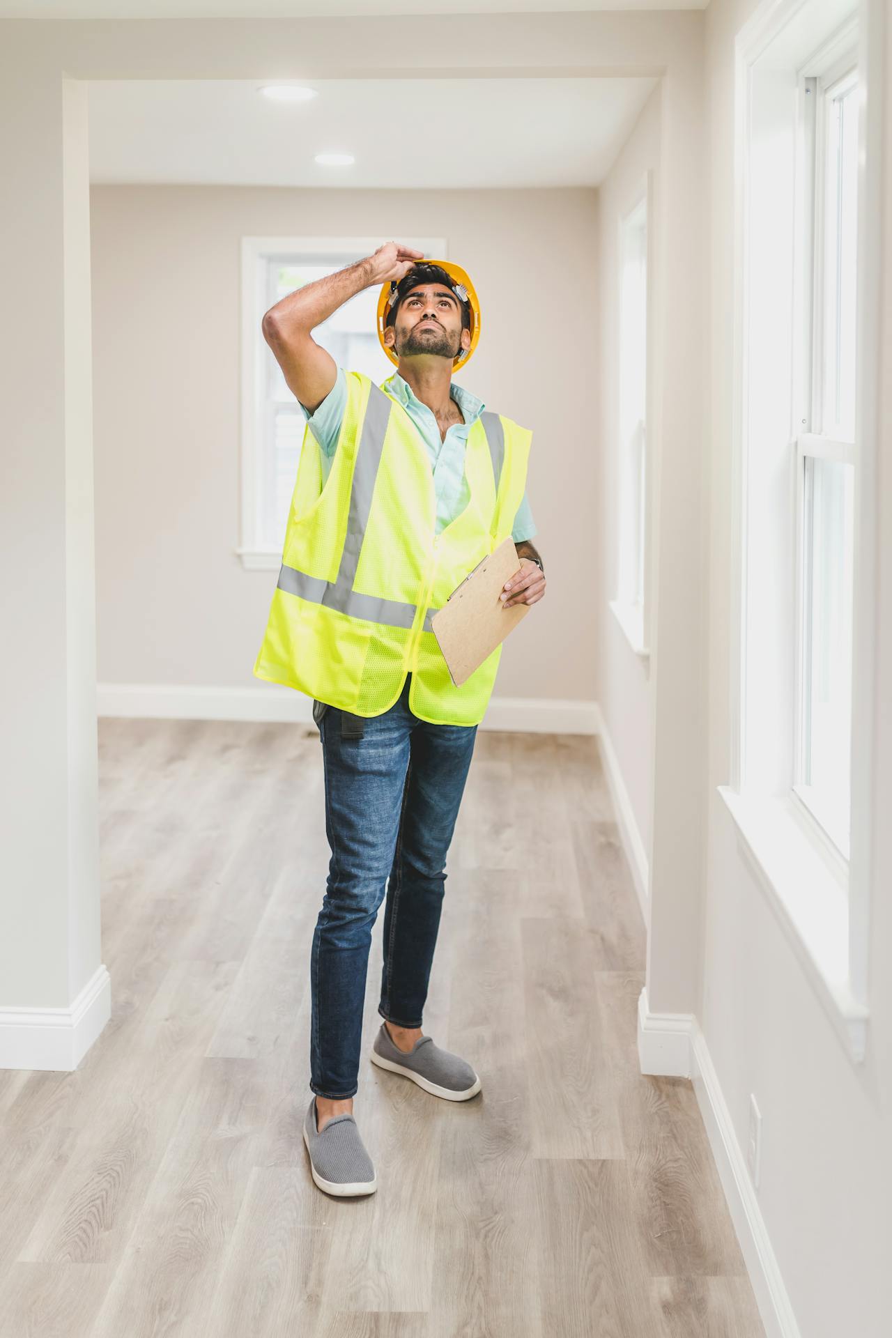 man inspecting a home