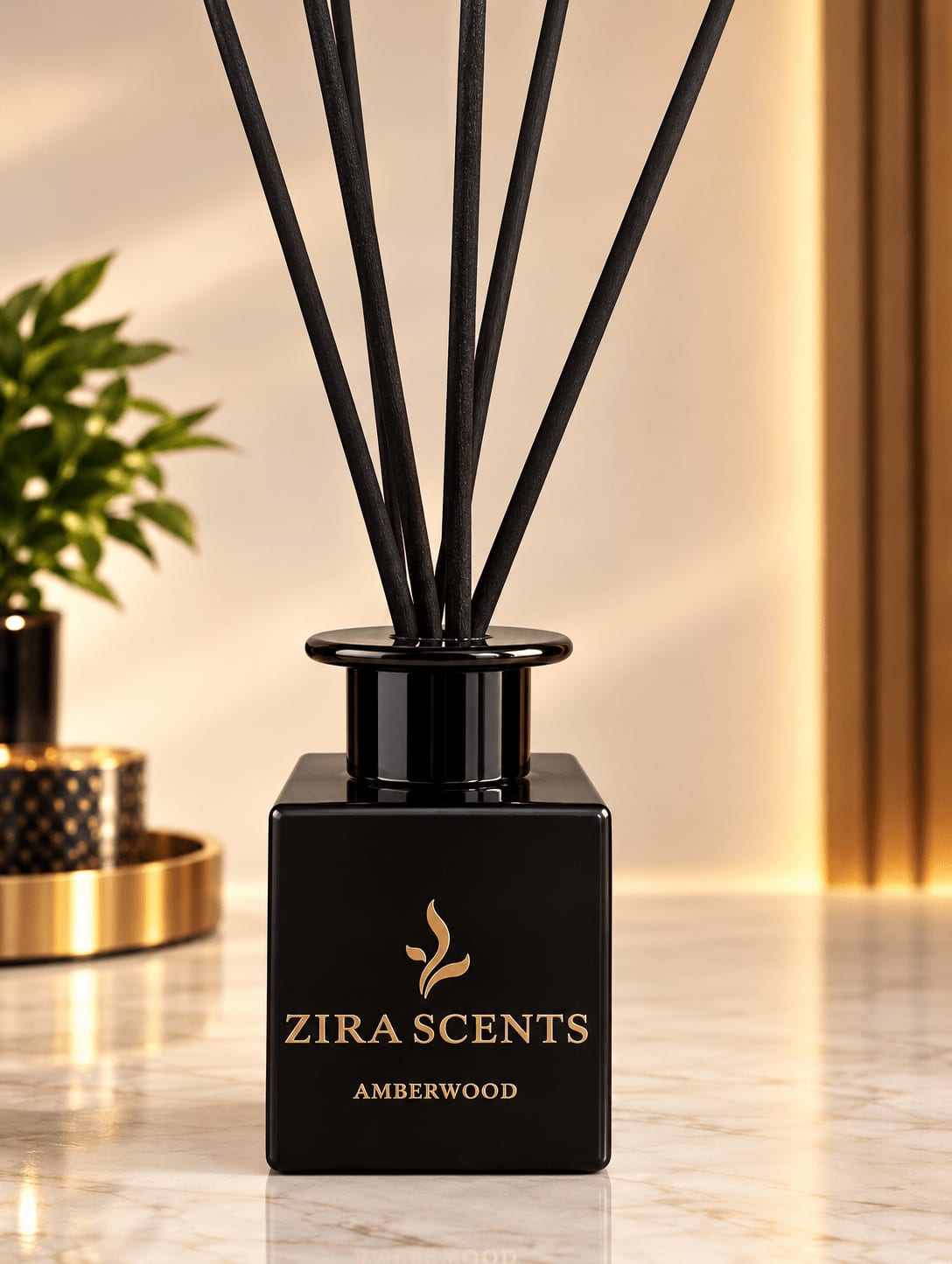 Zira Scents Amberwood reed diffuser