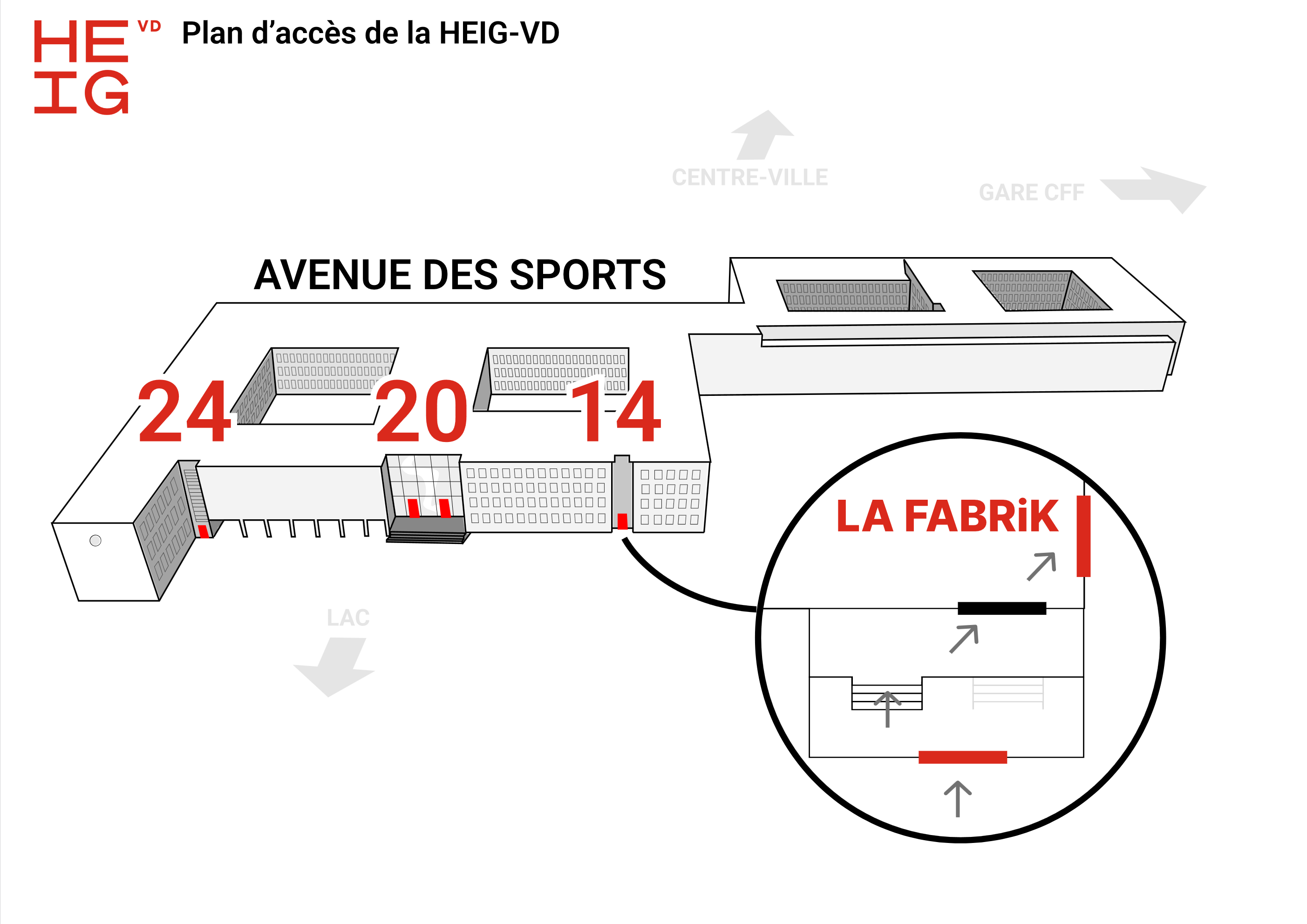 Plan d'accès à LA FABRIꓘ