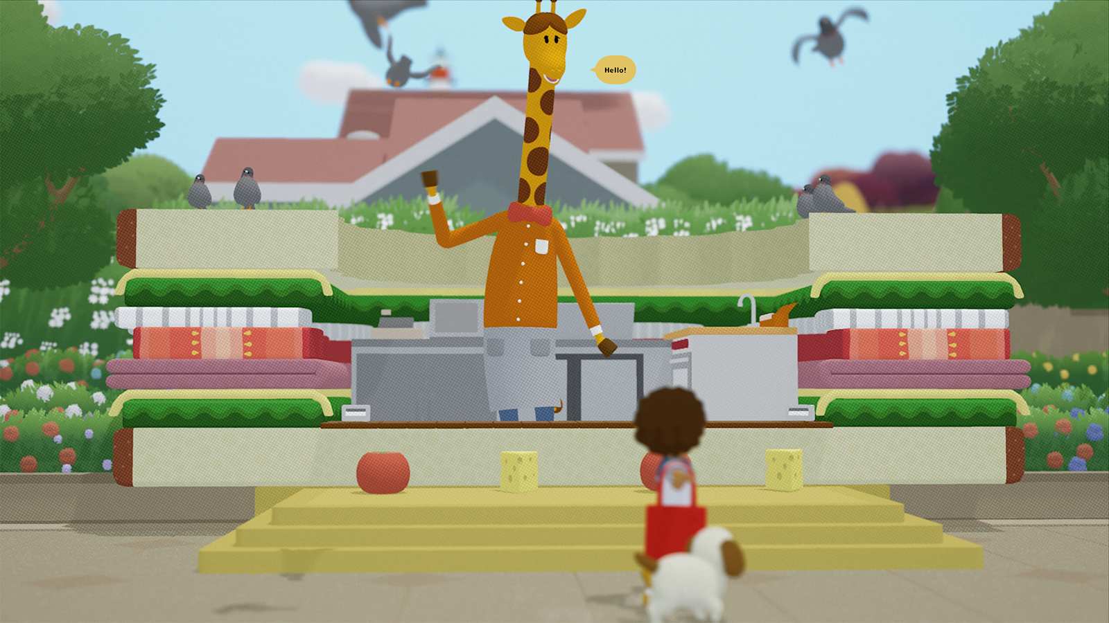 Une girafe qui prépare des sandwichs dans To a T