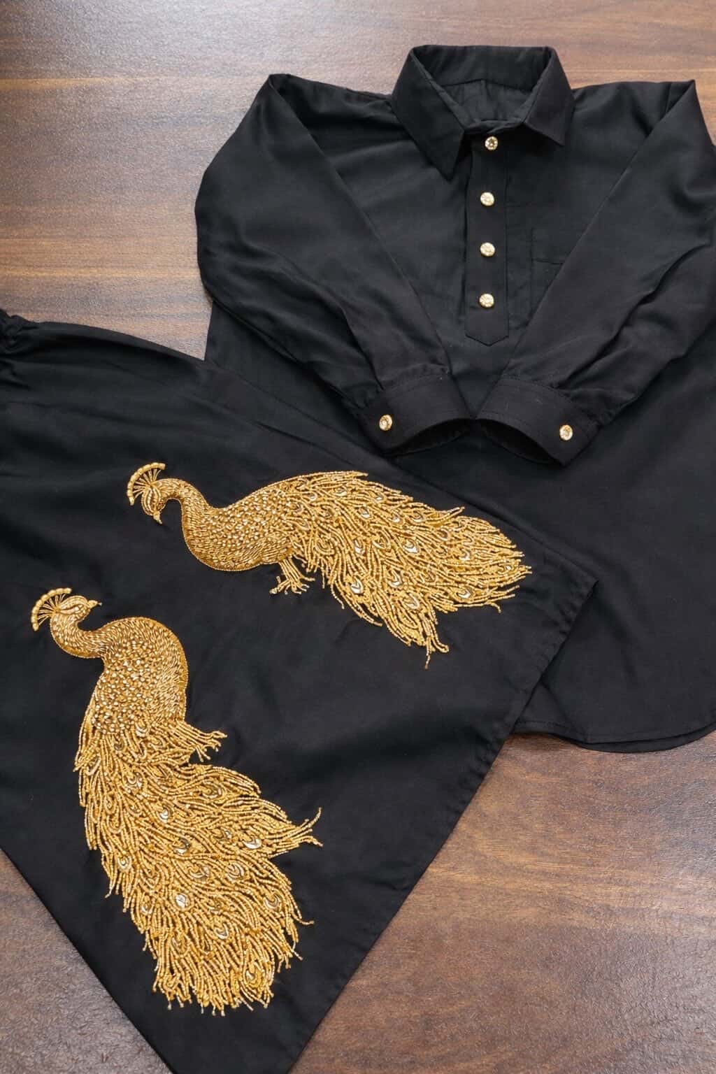 Black & Gold Morni Kurta Chadra — photo 1