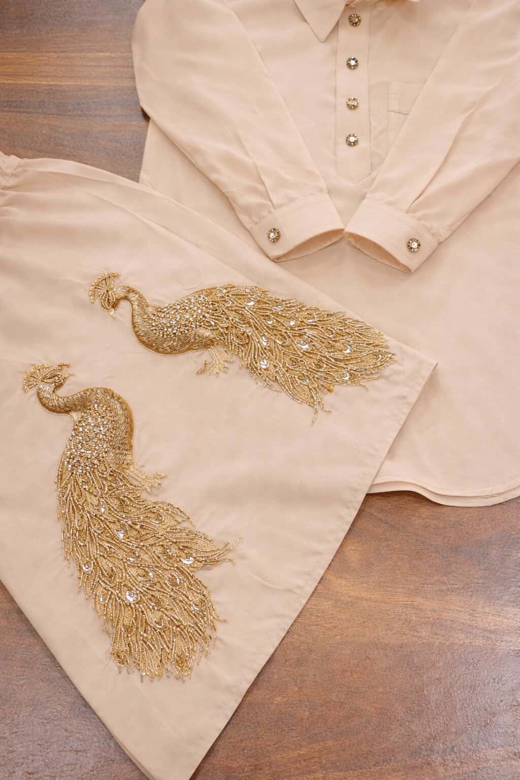 Cream & Gold Morni Kurta Chadra — photo 1