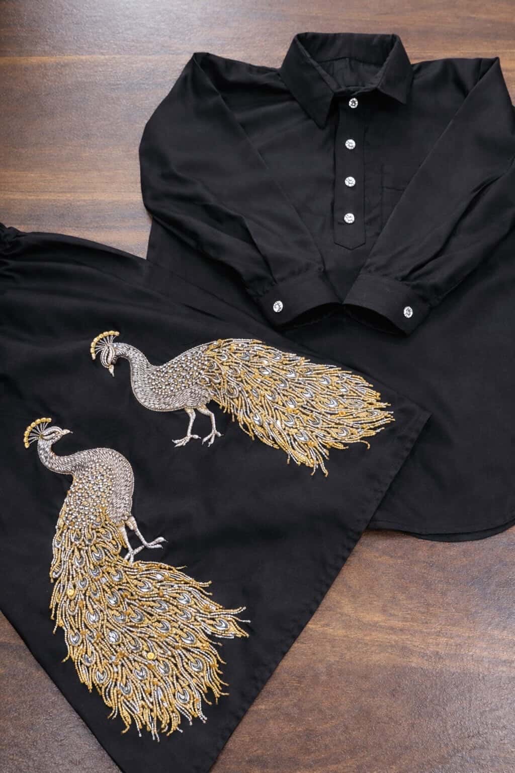 Black & Silver-Gold Morni Kurta Chadra — photo 1