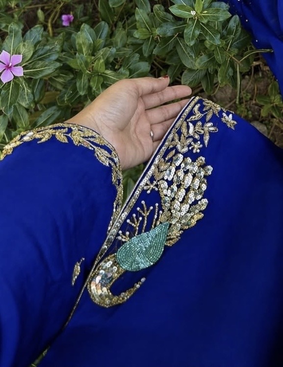 Blue Crepe Silk Punjabi Suit — photo 2