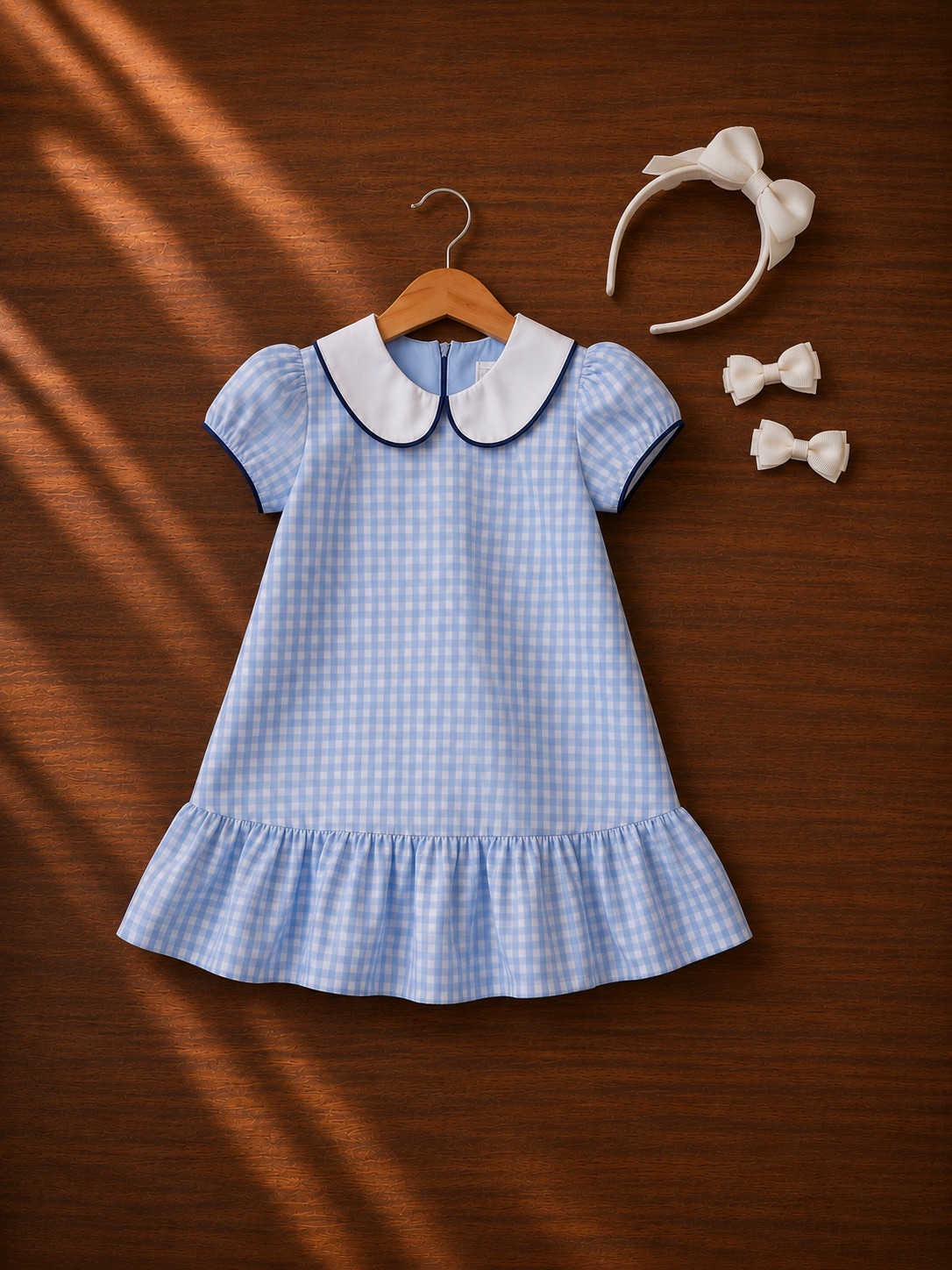 Blue Gingham Kids Frock — photo 1