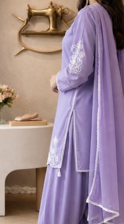 Elegant Lavender Punjabi Suit — photo 3