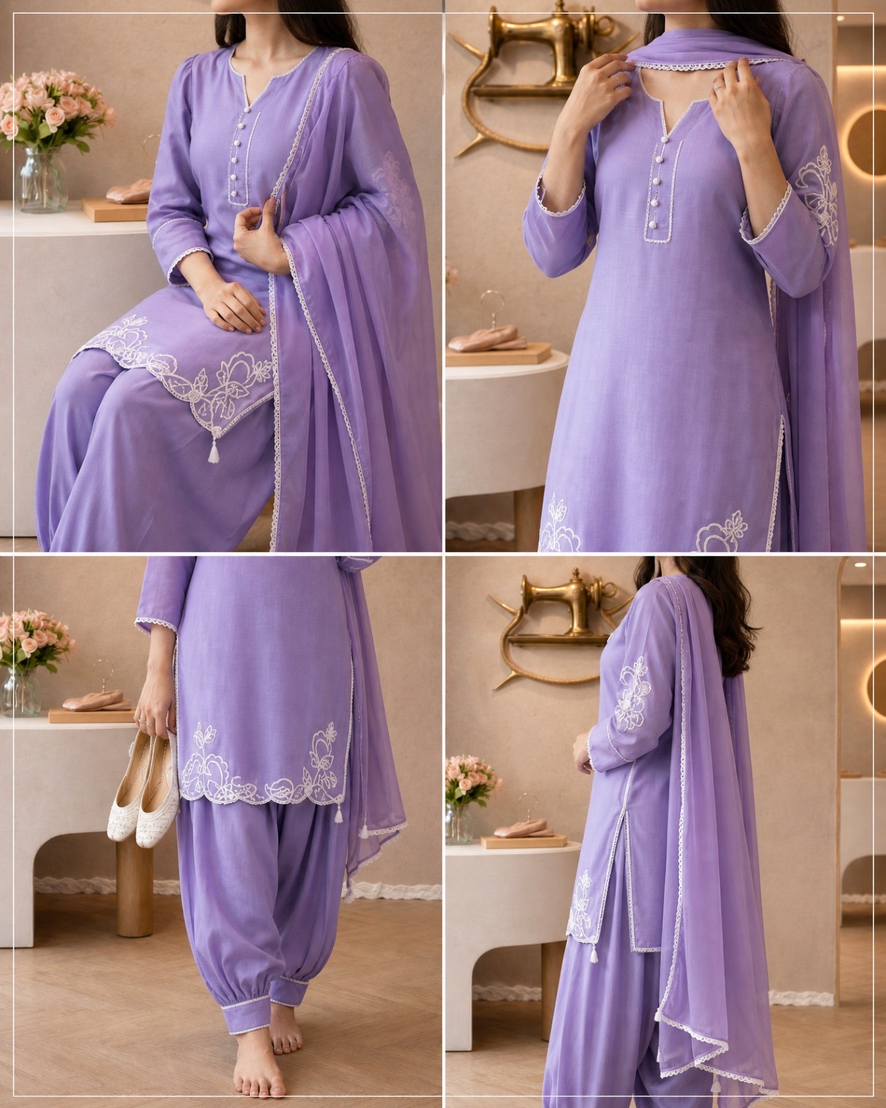 Elegant Lavender Punjabi Suit — photo 5
