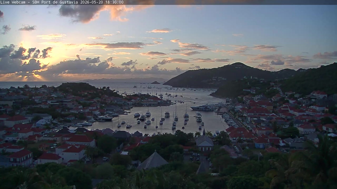 Live sunset camera in Gustavia, Saint Barthélemy