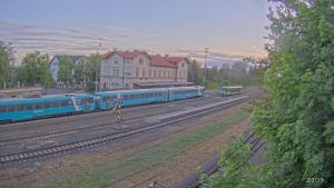 Live sunset camera in Lužná Train Station, Czechia