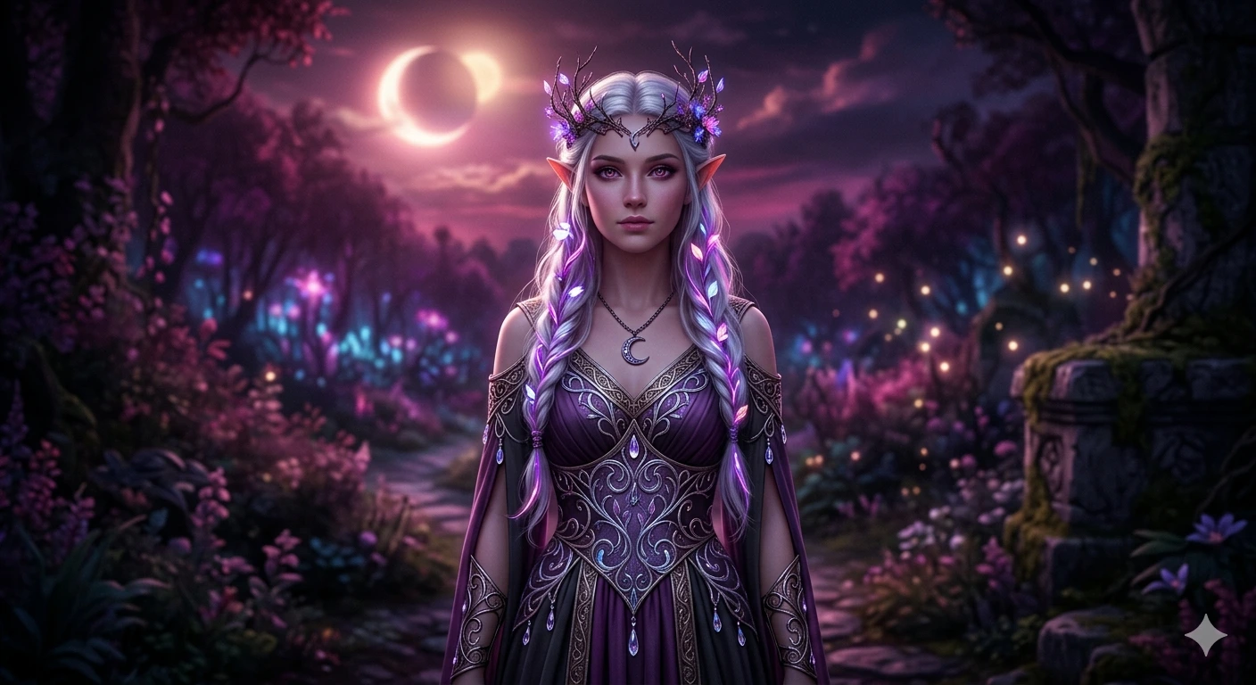 Elven Dawn in Purple Light