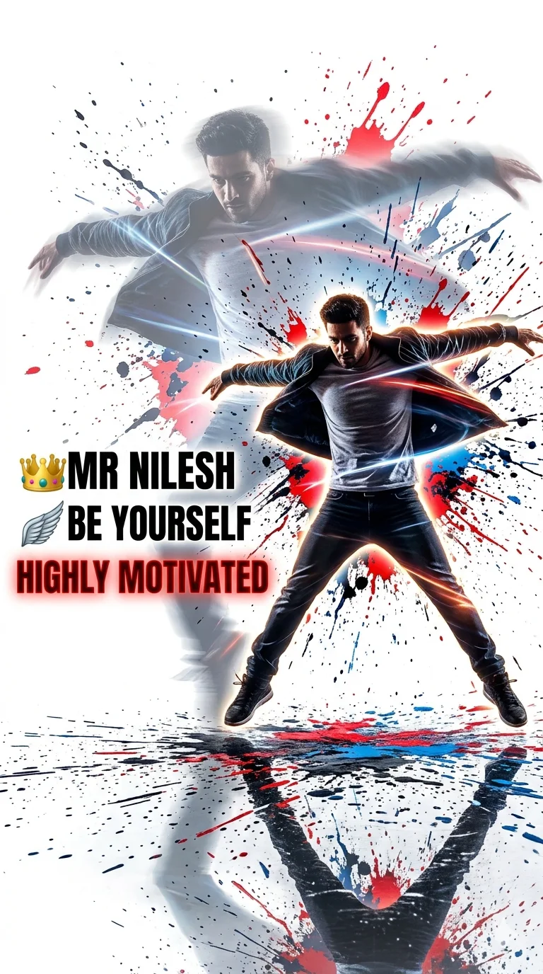 MR NILESH: Be Yourself – High Voltage Motion Energy Poster