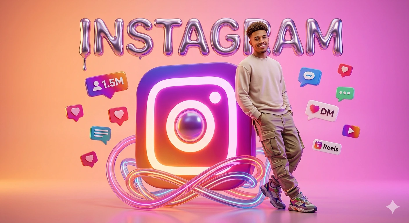 INSTAGRAM DREAM — Neon Influencer 3D Glow Studio Scene