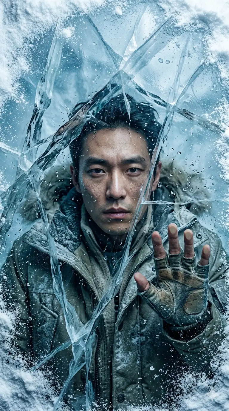 Beneath the Frozen Surface — Cracked Ice Portrait