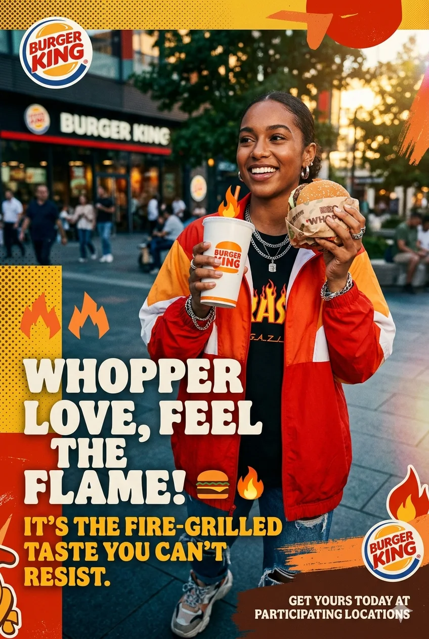 Flame Grilled Fashion Campaign Poster