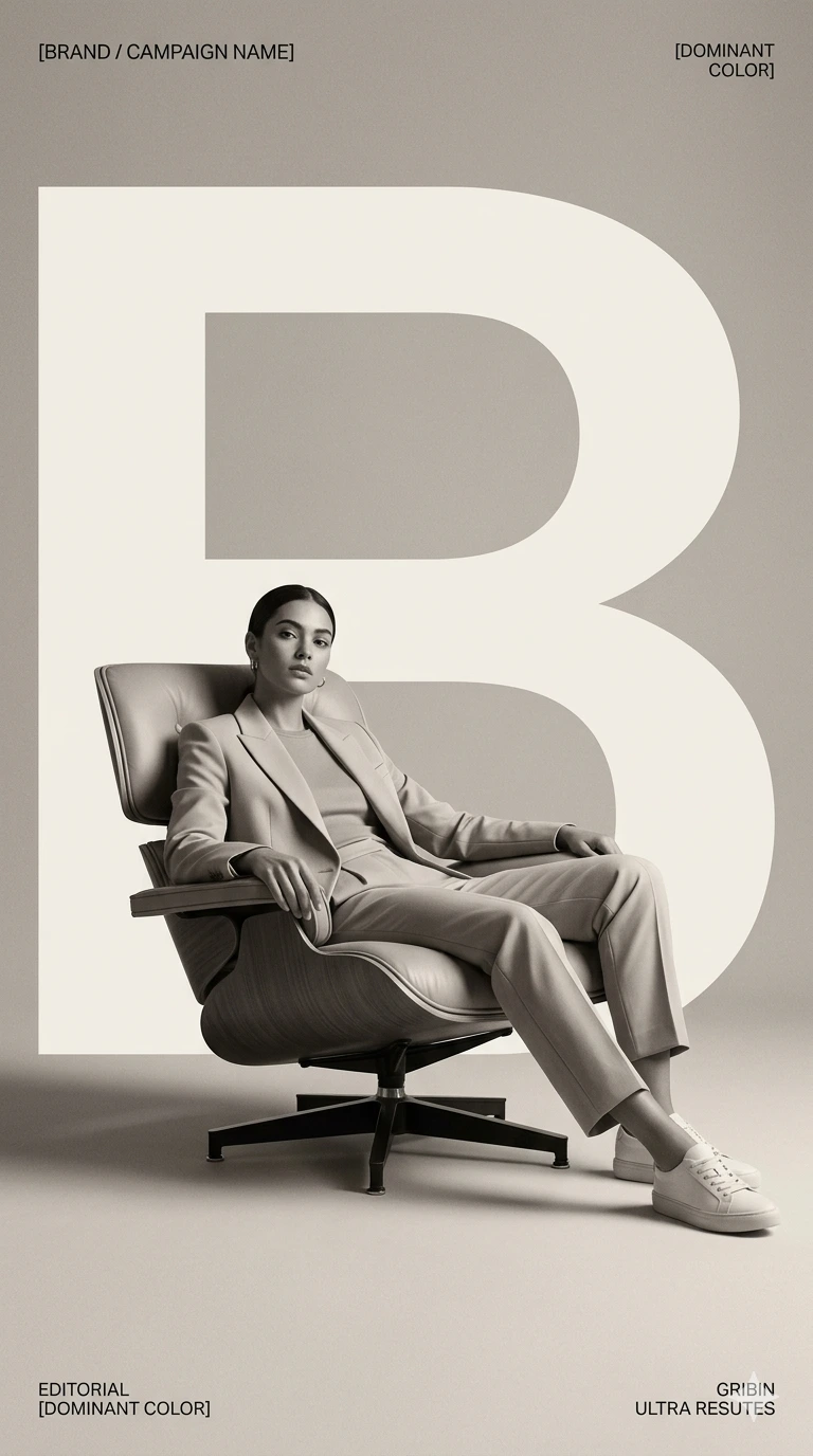 MONOCHROME IDENTITY: Modern Luxury Editorial Branding Campaign