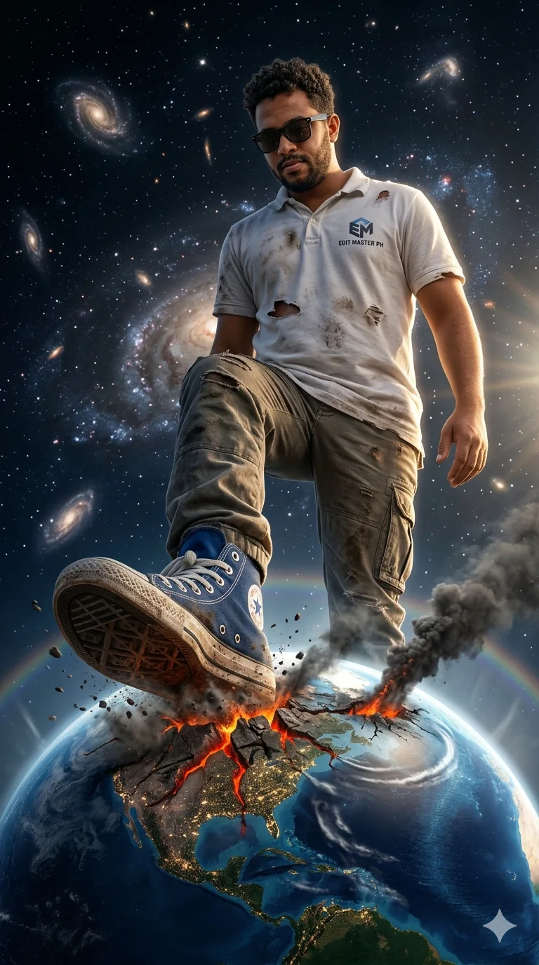 Titan Above Earth — The Planet Crusher
