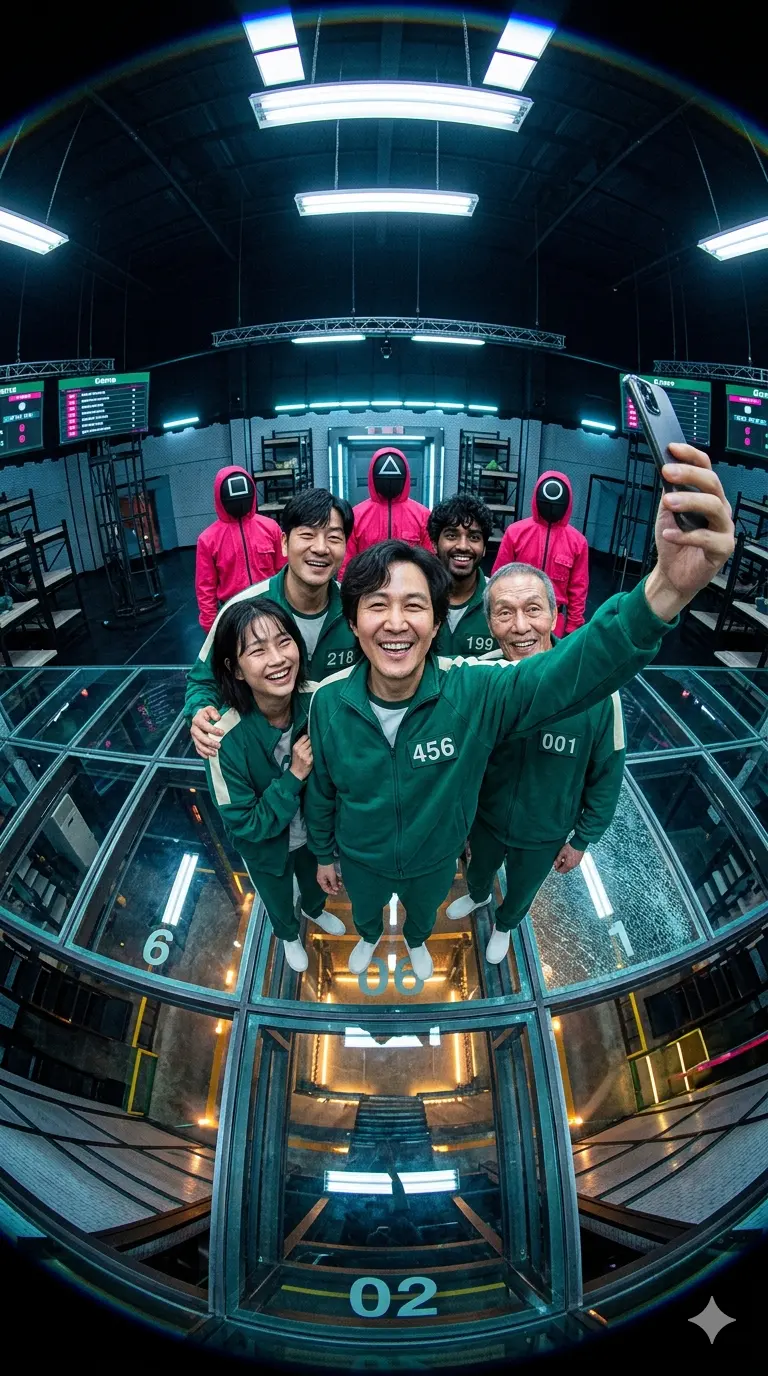 Glass Bridge Selfie — Squid Game Survivors Reunion