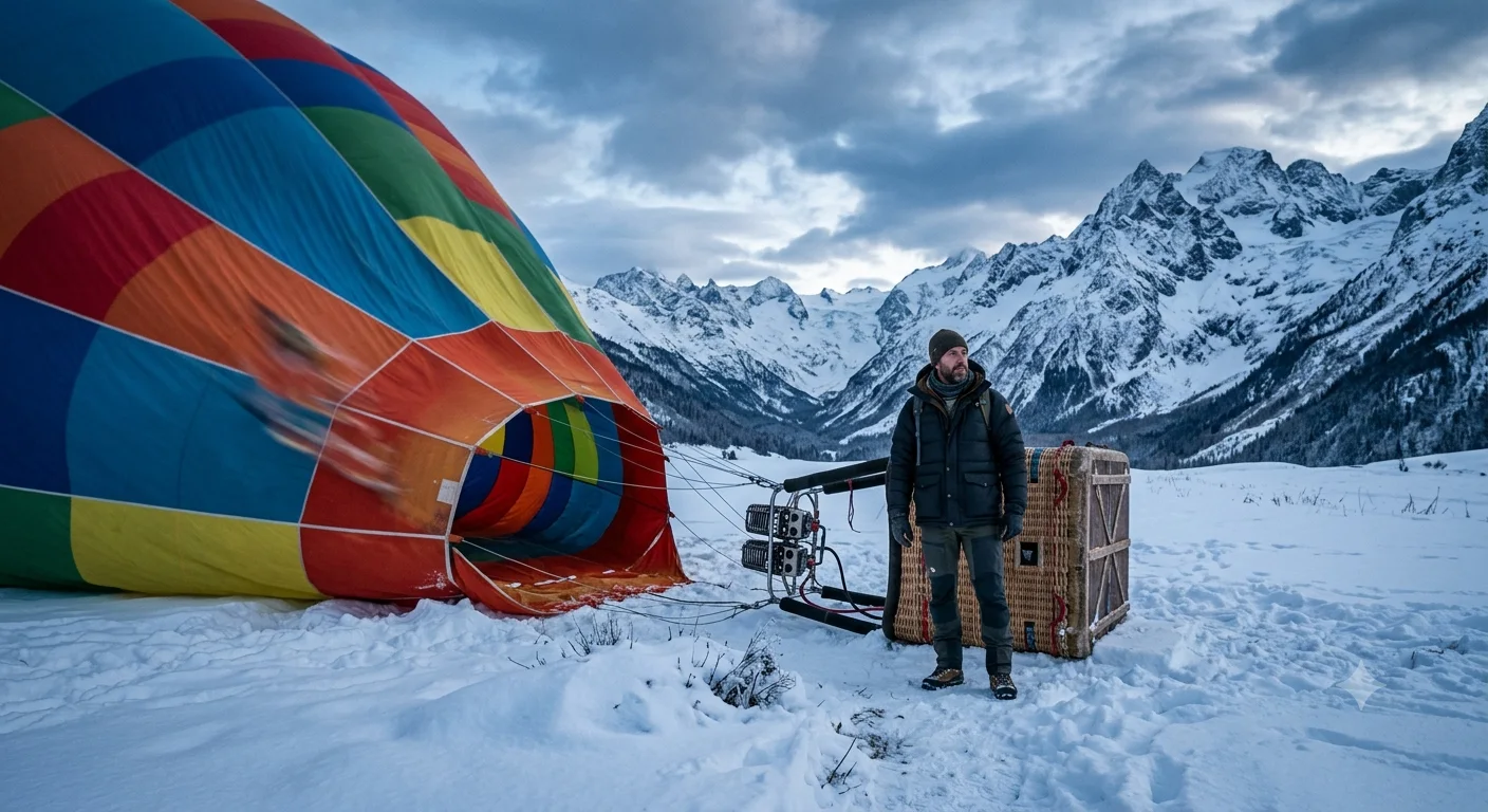 Frozen Ascent — Hot Air Balloon Expedition