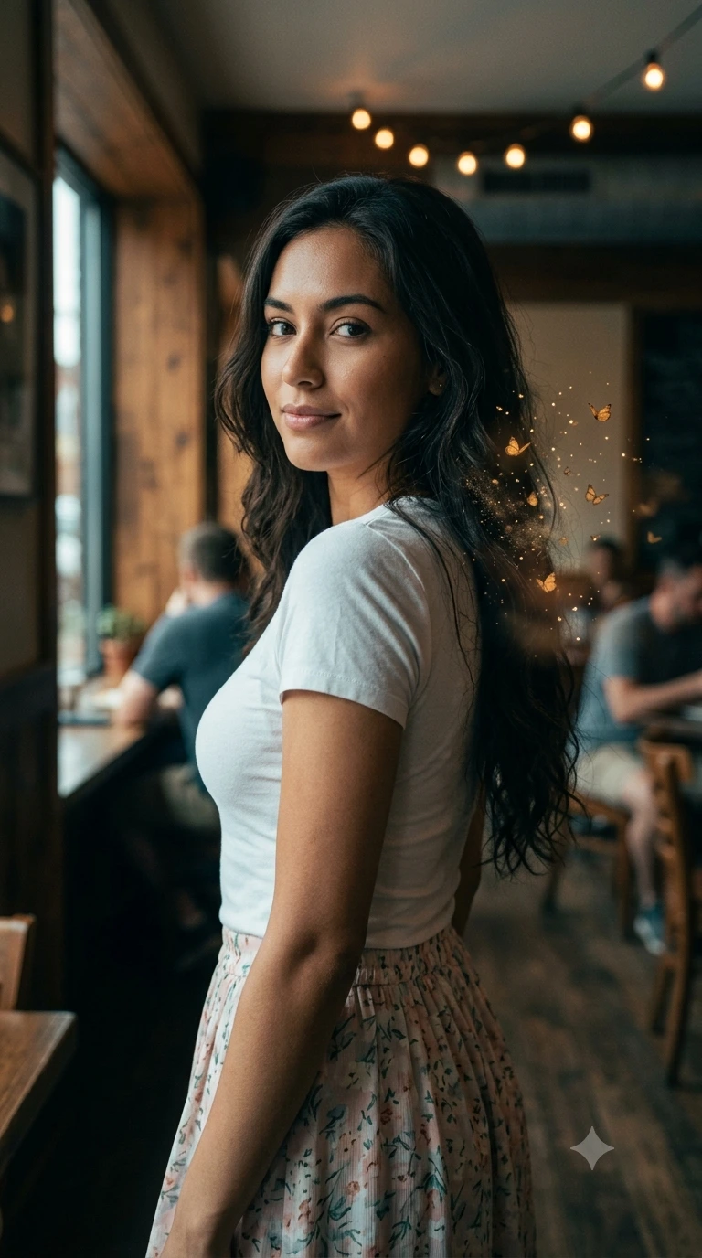 Cinematic Café Glow (AI Portrait)