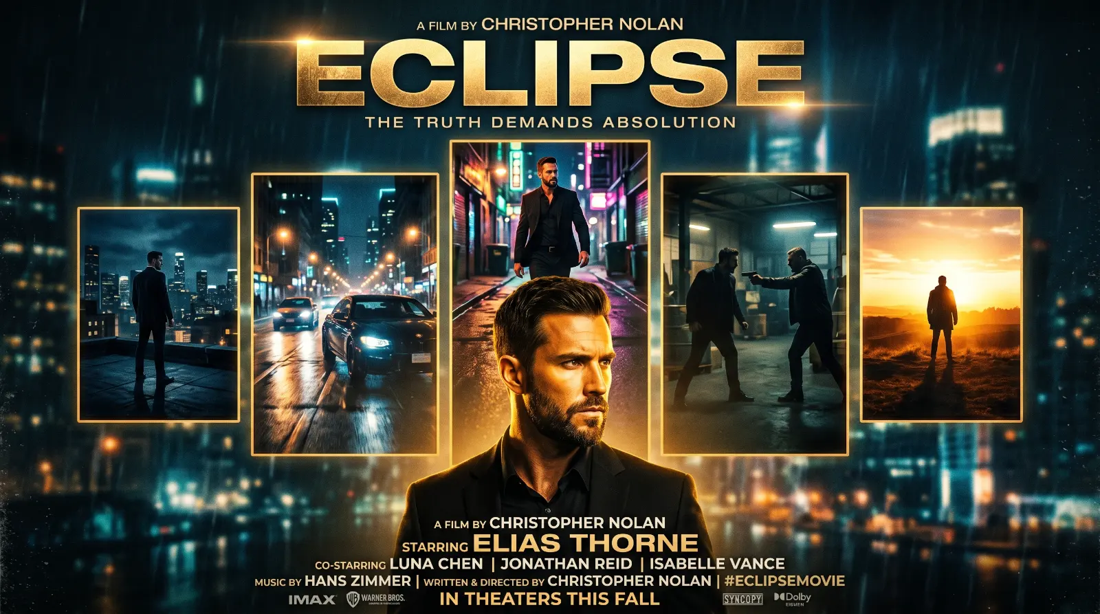 Golden Panels Cinematic Movie Poster