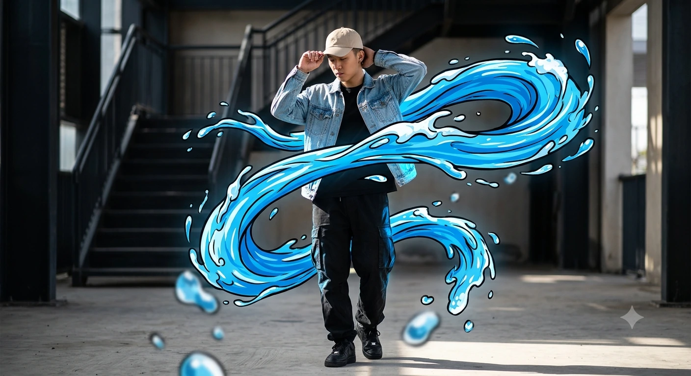 Aqua Flux Street Monarch: Cinematic Urban Water Energy Portrait Edit