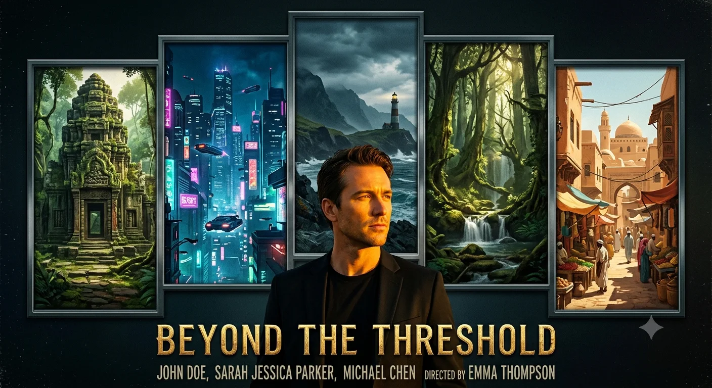 Golden Light Legacy: Cinematic Multi-Panel Hero Portrait Poster