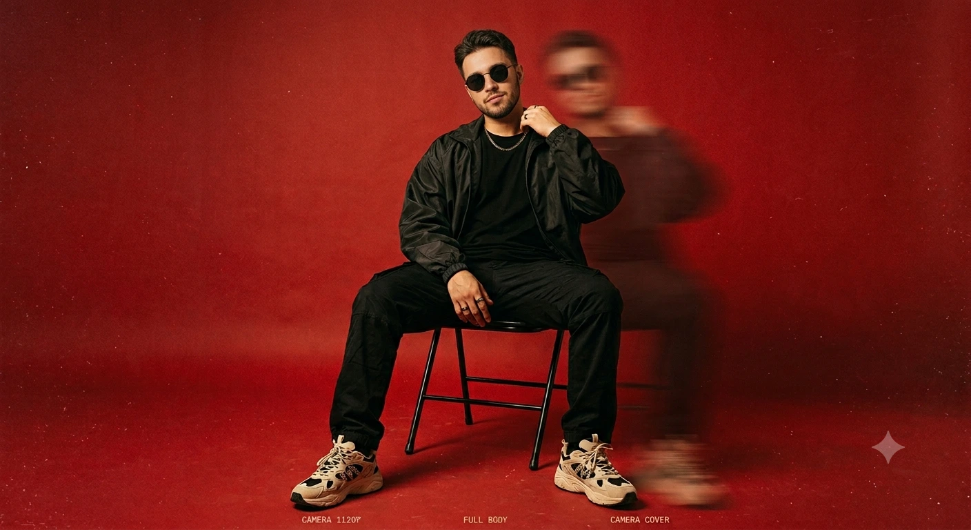 REDLINE IDENTITY: Cinematic Streetwear Chair Portrait