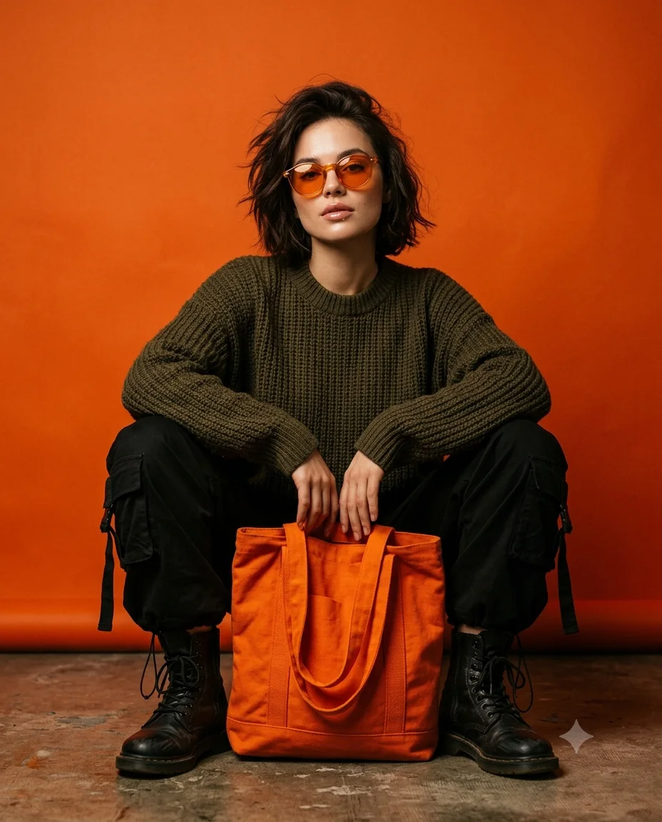 ORANGE STATE OF MIND: Bold Streetwear Editorial Portrait