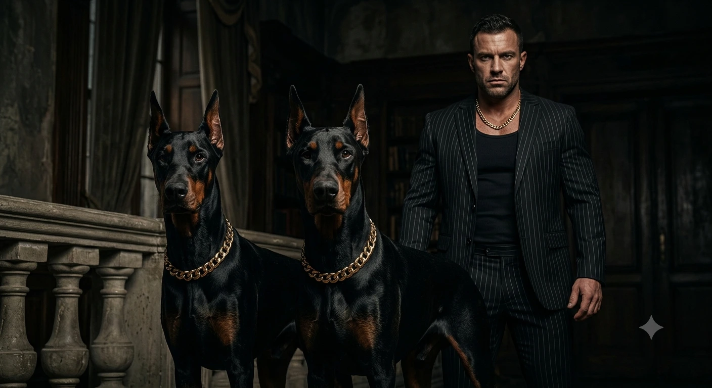 Shadow Monarchs: Luxury Dark Fantasy Doberman Cinematic Portrait