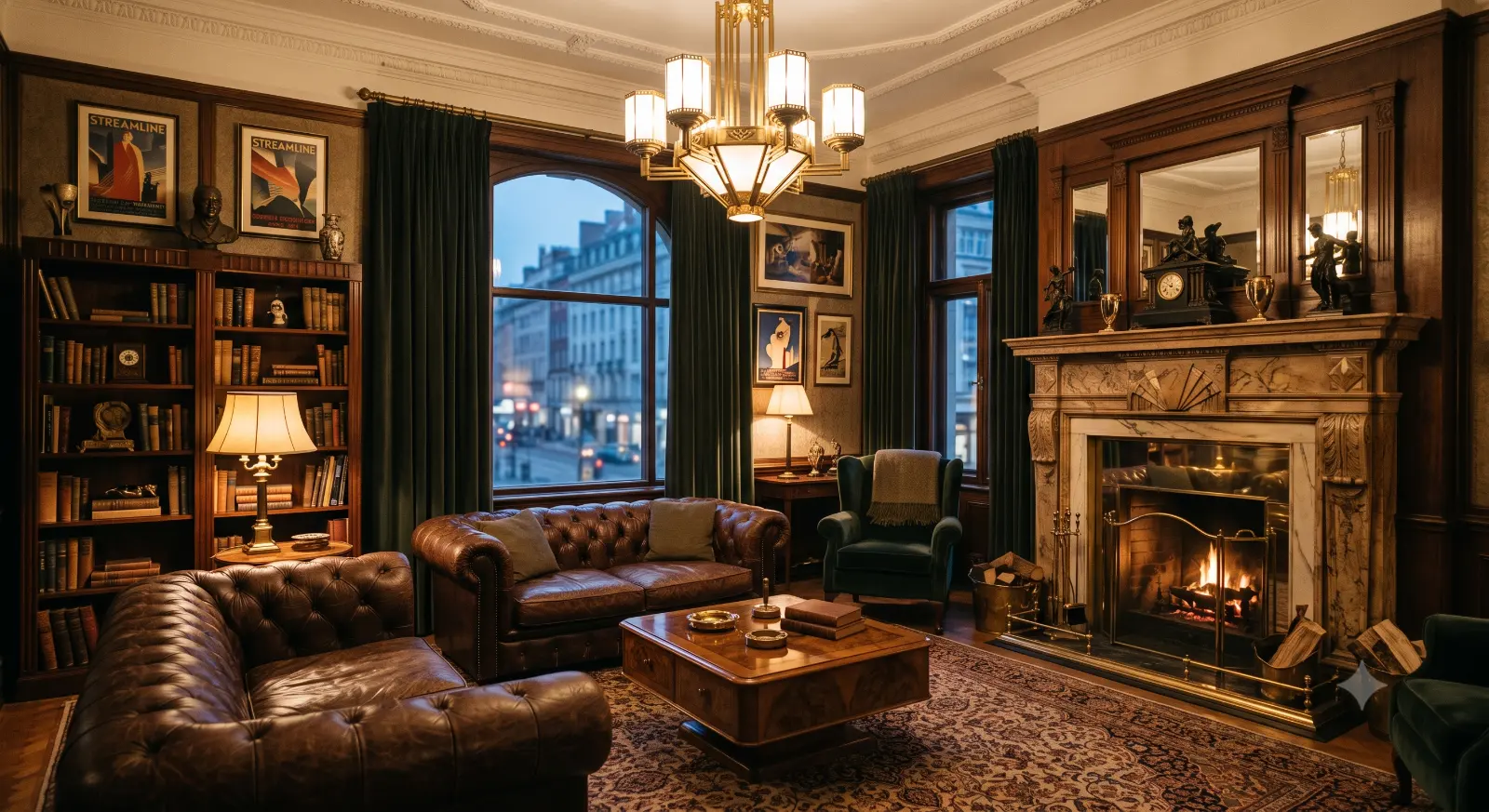 1930s Art Deco Living Room