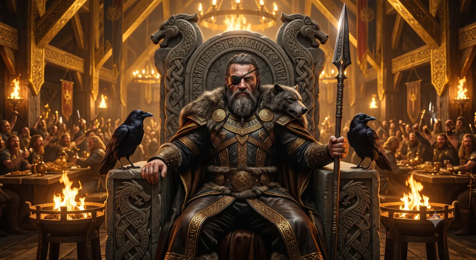 Odin Norse God Valhalla Throne
