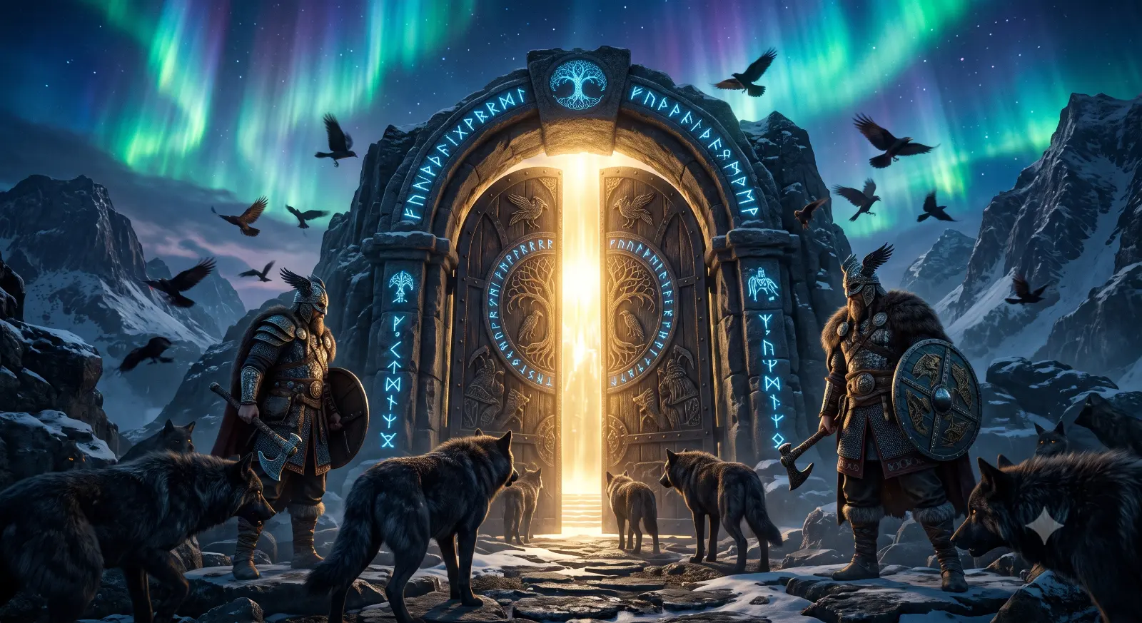 Cinematic Valhalla Gates Prompt Design