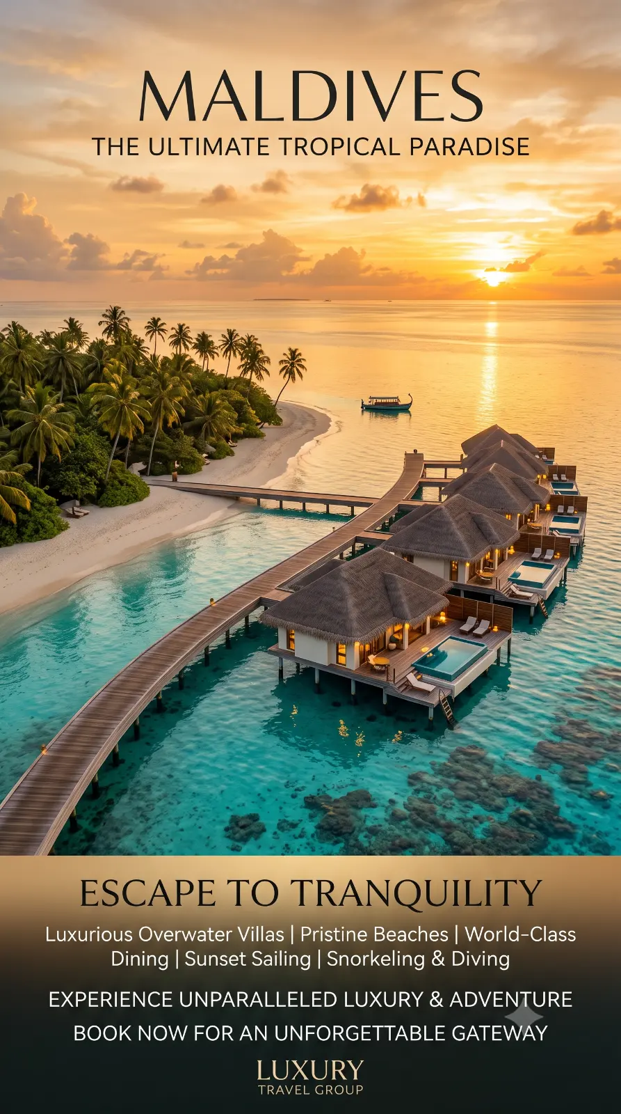 Maldives Premium Travel Poster Design