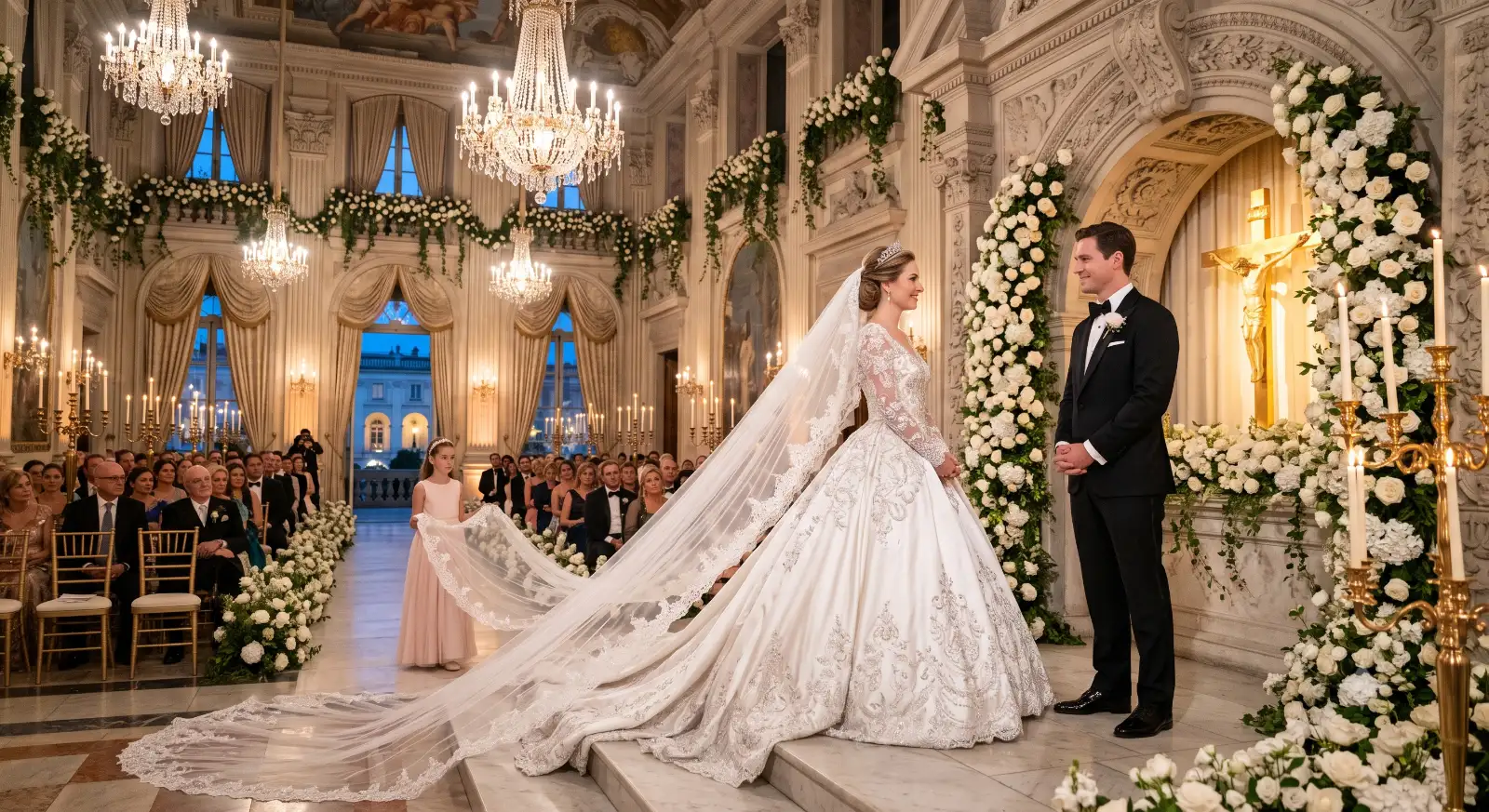 Photorealistic Royal Wedding Prompt Description