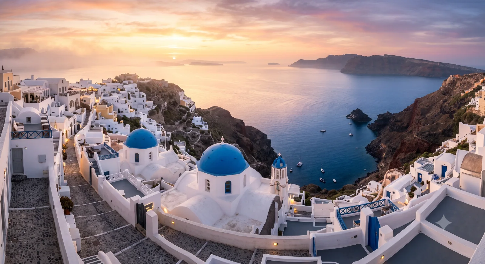 Misty Santorini Sunrise Vista