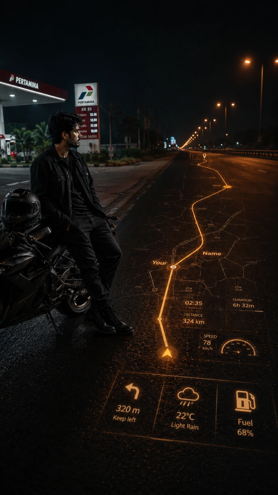 Cinematic Biker Scene Image Prompt