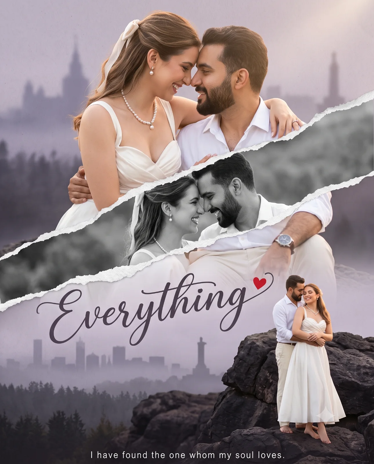 Photorealistic Collage Pre-Wedding Poster