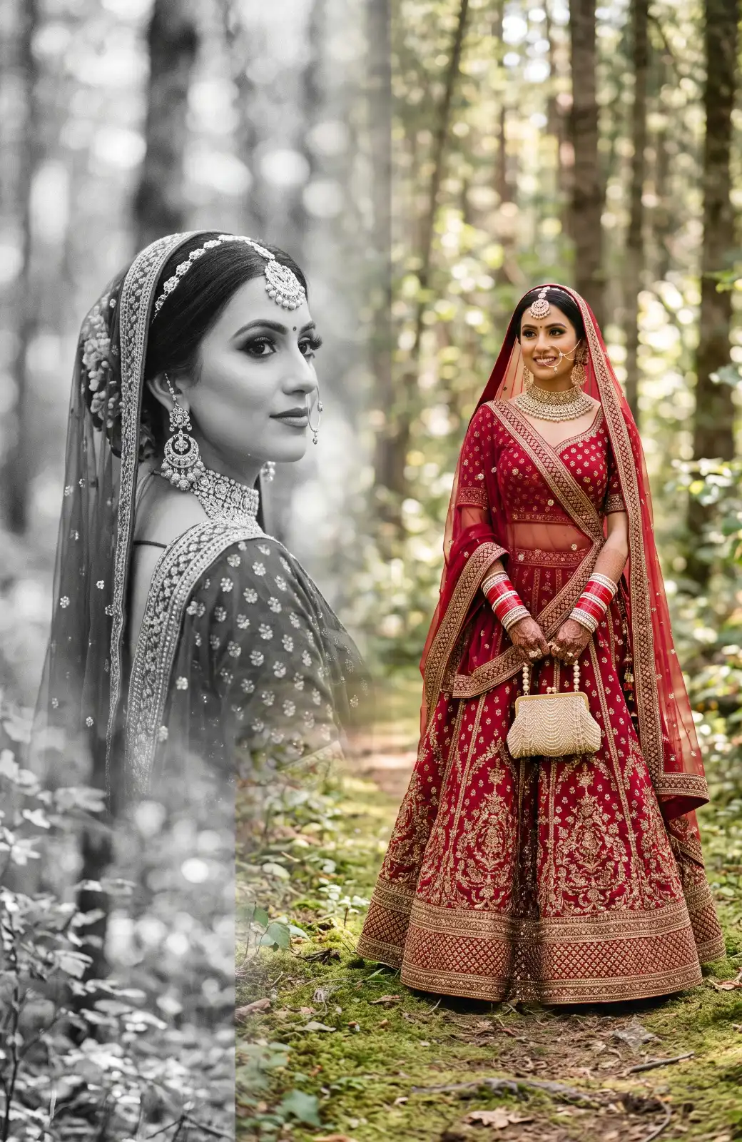 Indian Bride Double Exposure Collage