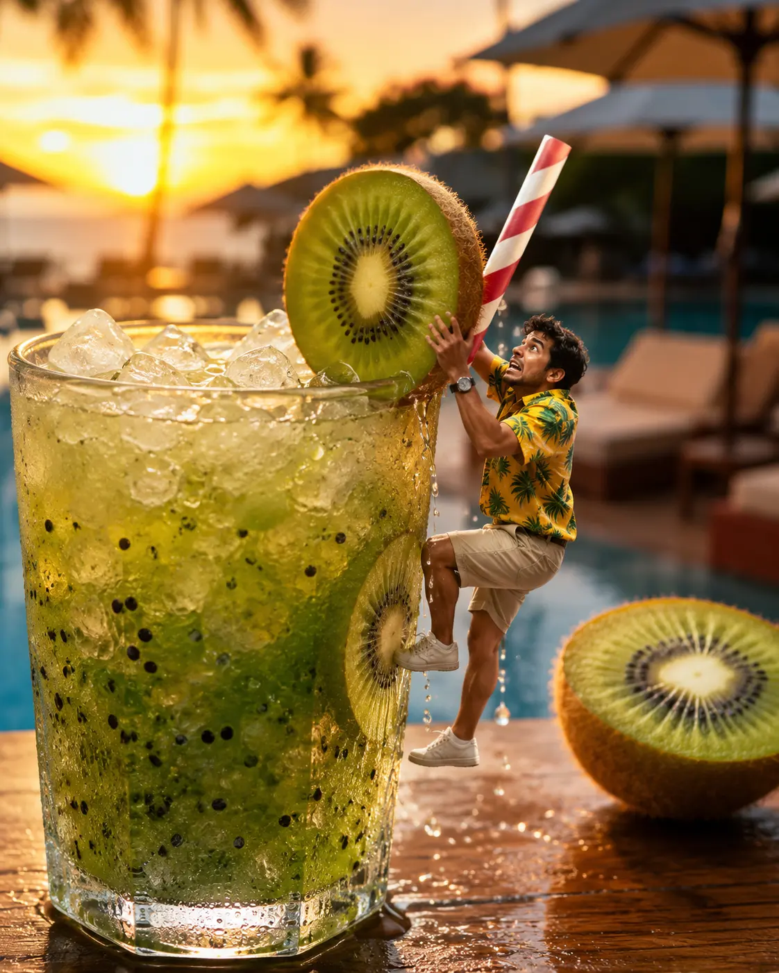 Miniature Man's Kiwi Cocktail Climb