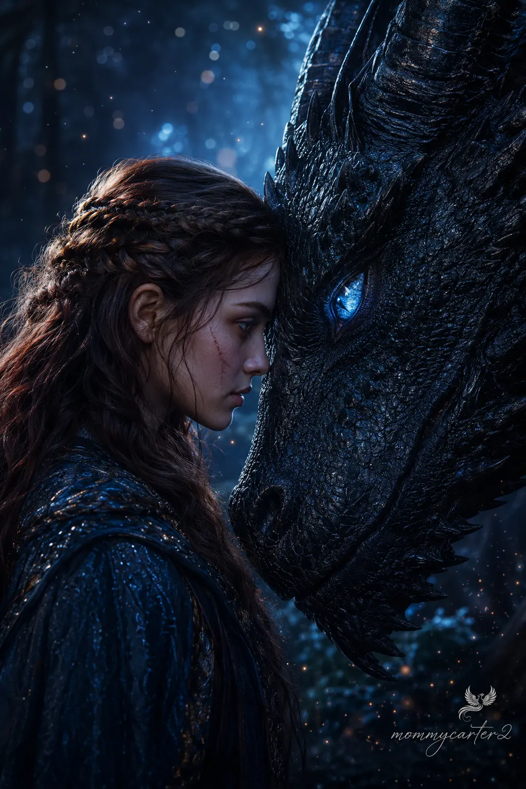 Bond of dragon and woman